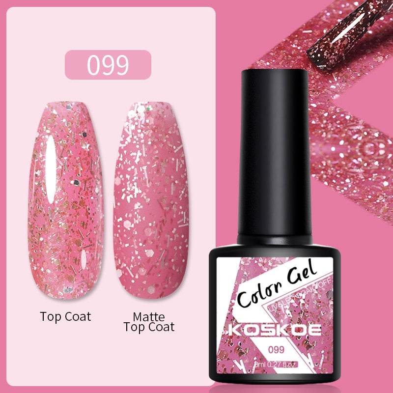 LEMOOC Cat Magnetic Nail Polish Gel Holographic Soak Off UV LED Nail Varnish Lacquers Shiny Glitter Cat Polishes Black Base Need