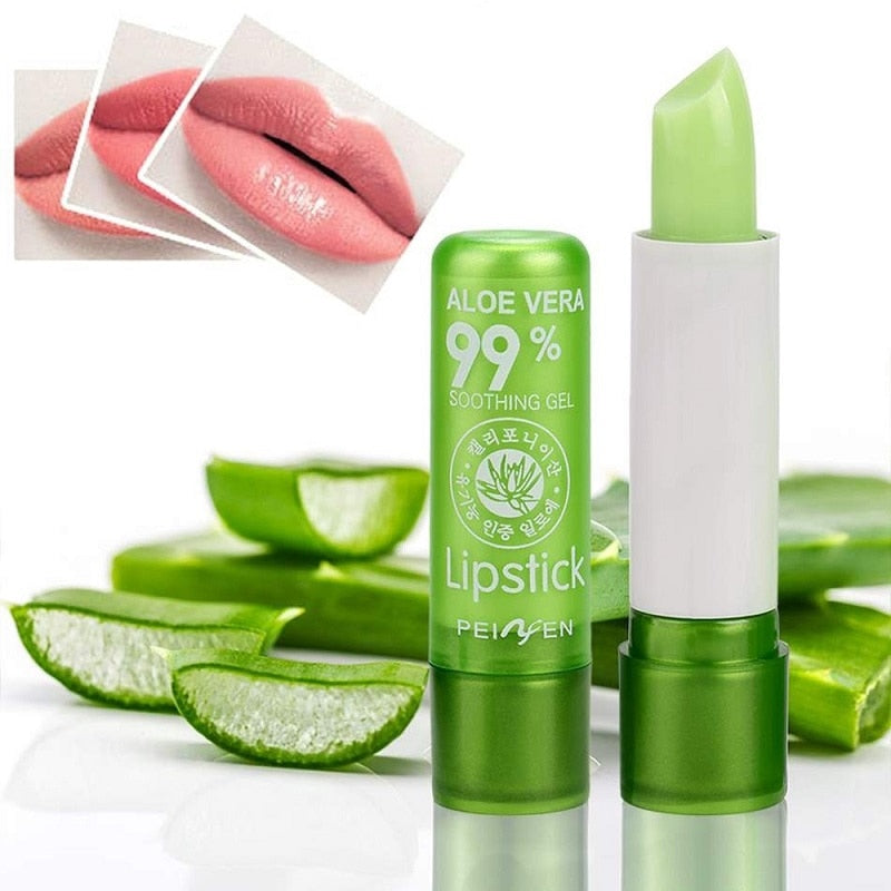 1PC Moisture Lip Balm Long-Lasting Natural Aloe Vera Lipstick Color Mood Changing Long Lasting Moisturizing Lipstick personal care  beauty cosmetic & personal care