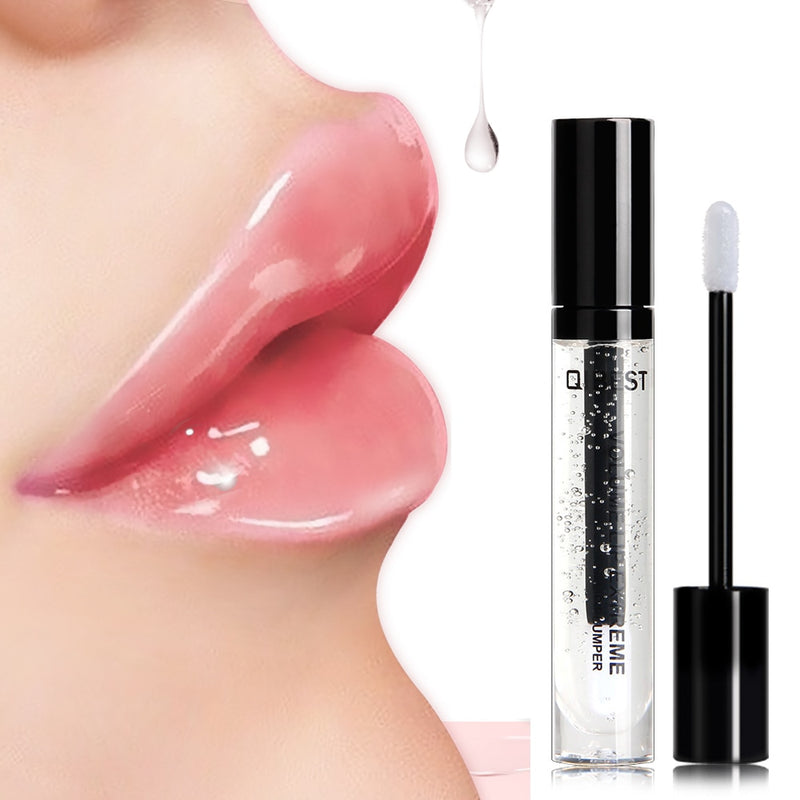 QIBEST Moisturizer Lip Plumper Volume Lip Gloss Long Lasting Sexy Lips Transparent Waterproof Cosmetic Clear Lip Gloss Makeup