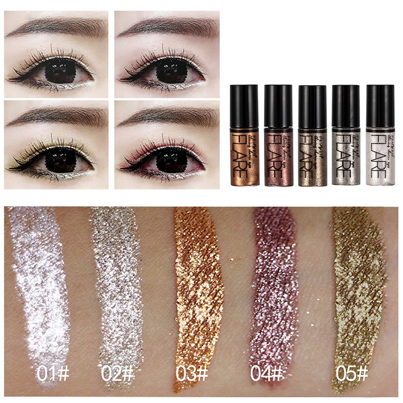 Portable 3.5g Glitter Sequins Liquid Eyeliner Shimmer Waterproof Sweat-proof Eye Makeup Metallic Shiny Smoky Eyes Eyeshadow 2021