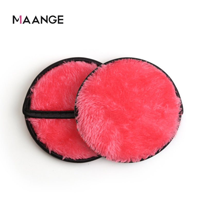 MAANGE Soft Fiber Makeup Remover Puff Facial Wash Puff Double Sided Makeup Sponge Easy to Use Beauty Make Up Remover Tools