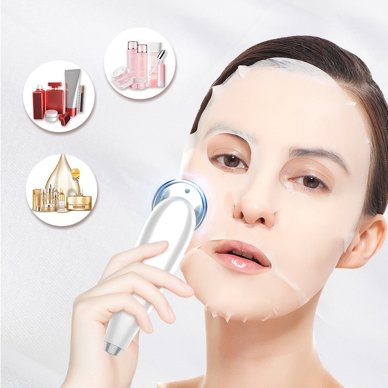 AmazeFan 7in1 Face Massager RF Microcurrent Mesotherapy Electroporation LED Skin Rejuvenation Remover Wrinkle Lifting Beauty