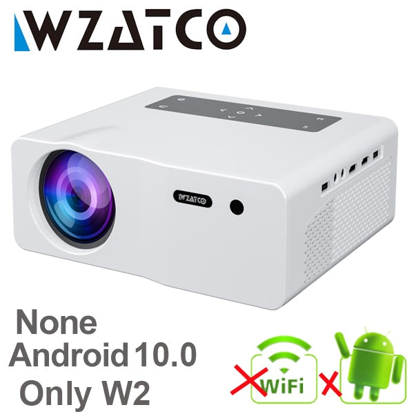 WZATCO W1 1920*1080P 4K LED Projector Smart WIFI Android 9.0 Proyector Home Theater Media Video player 6D Keystone Game Beamer