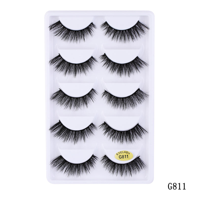 5 Pairs 5D Mink Eyelashes Natural False Eyelashes Lashes Soft Fake Eyelashes Extension Makeup Wholesale