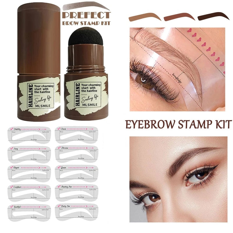 One Step Brow Stamp Shaping Kit Waterproof Long Lasting Eyebrow Stick Hair Line Natural Eye Brow Makeup Cosmetic Tool eyeshadow