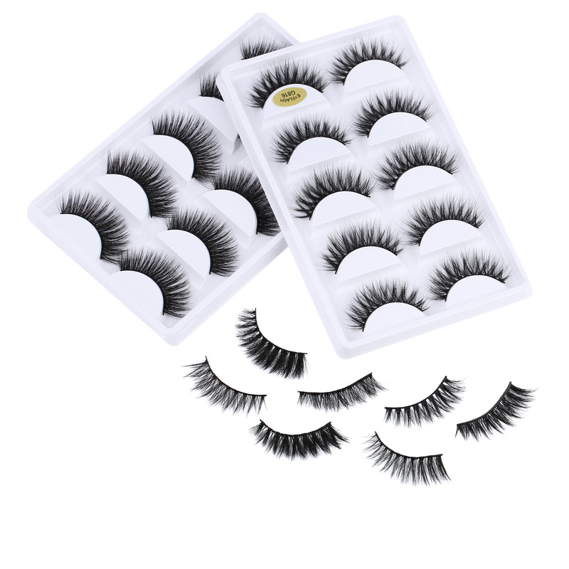 5 Pairs 5D Mink Eyelashes Natural False Eyelashes Lashes Soft Fake Eyelashes Extension Makeup Wholesale