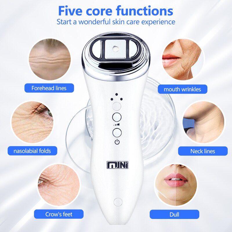 Ultrasonic Bipolar RF Radio Frequency Lifting Face Skin Care Massager Mini Hifu Anti Wrinkle Tightening Device LED Spa Beauty