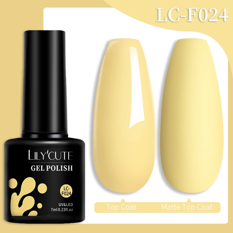 LILYCUTE 7ml Nude Gel Nail Polish Vernis Semi Permanent LED UV Gel Hybrid For Base Top Coat Soak Off UV LED DIY Nail Art Gel