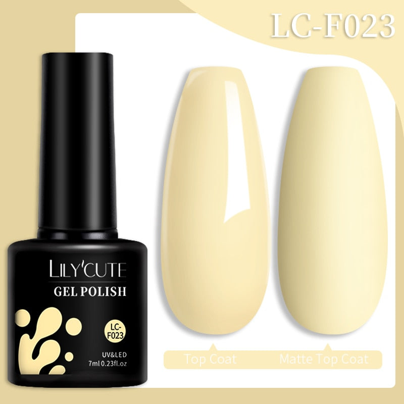 LILYCUTE 7ml Nude Gel Nail Polish Vernis Semi Permanent LED UV Gel Hybrid For Base Top Coat Soak Off UV LED DIY Nail Art Gel