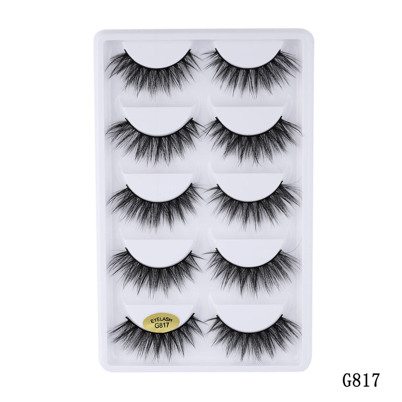 5 Pairs 5D Mink Eyelashes Natural False Eyelashes Lashes Soft Fake Eyelashes Extension Makeup Wholesale