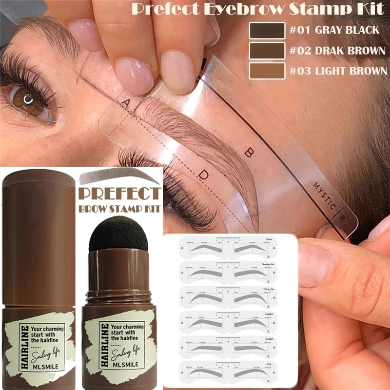 One Step Brow Stamp Shaping Kit Waterproof Long Lasting Eyebrow Stick Hair Line Natural Eye Brow Makeup Cosmetic Tool eyeshadow